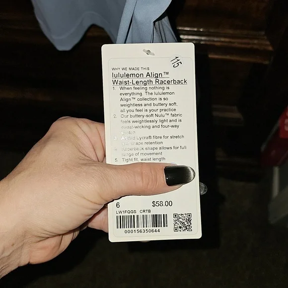 Lululemon Align Waist Length Racerback Tank Sz 6! Nwts, CRTB!! - Picture 5 of 8